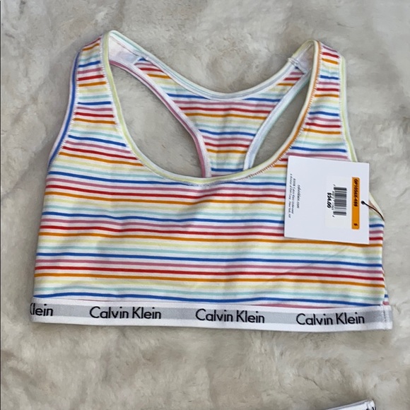 Calvin Klein sports bra. Size small rainbow. - Picture 3 of 3